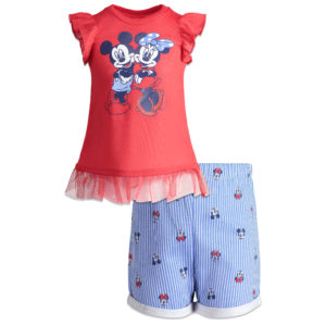 Minnie Mouse Ruffle Sleeve T-shirt and Printed Shorts 3T