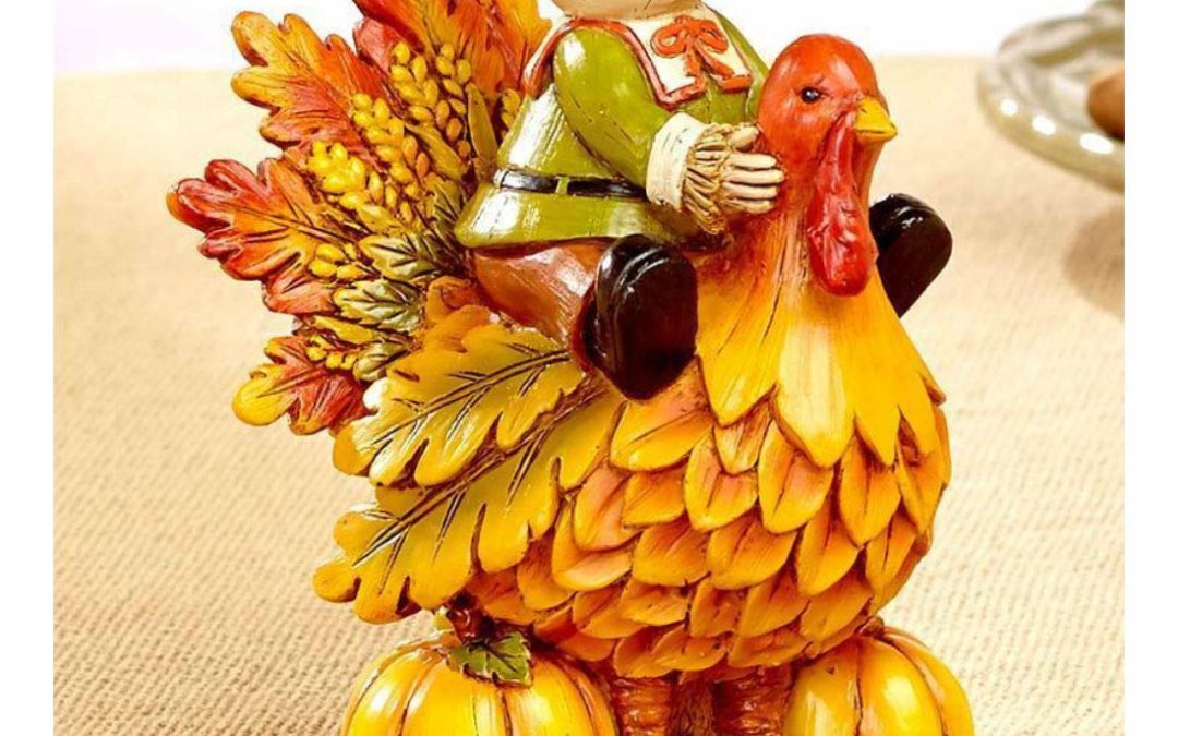 Thanksgiving Turkey Figurine Centerpiece Table Top Holiday Decor New