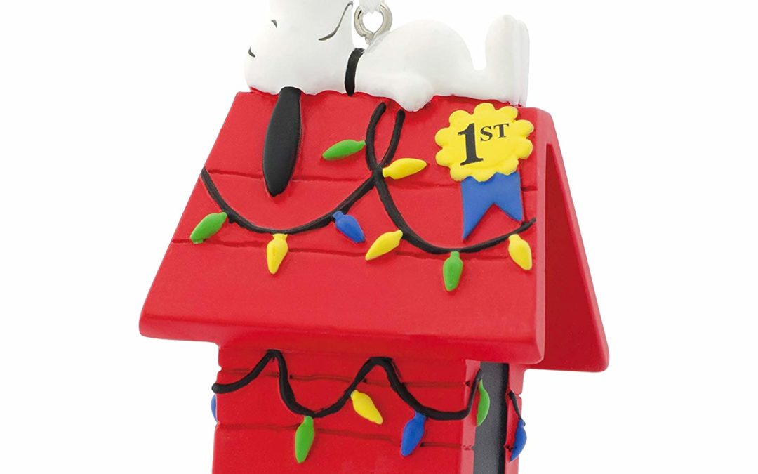 Hallmark Peanuts Snoopy on Doghouse Christmas Ornaments