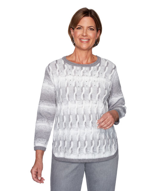 Alfred Dunner Ombre Cable Sweater - Shopping Bookmarks