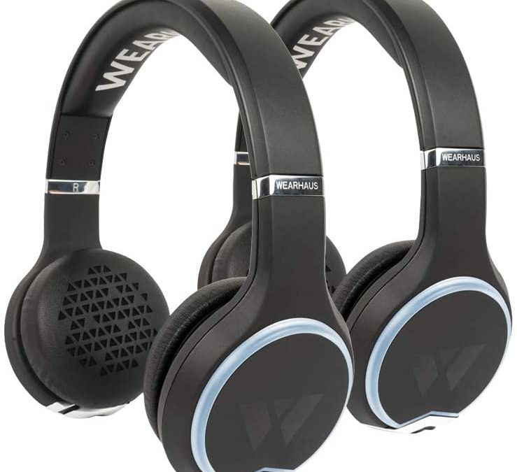 Wearhaus Arc On-Ear Bluetooth Headphones with Wireless Music Sharing, Customizable Color Ring, Touch Controls, Spotify Apple Music Integrated iPhone Android App - Set of 2 Black