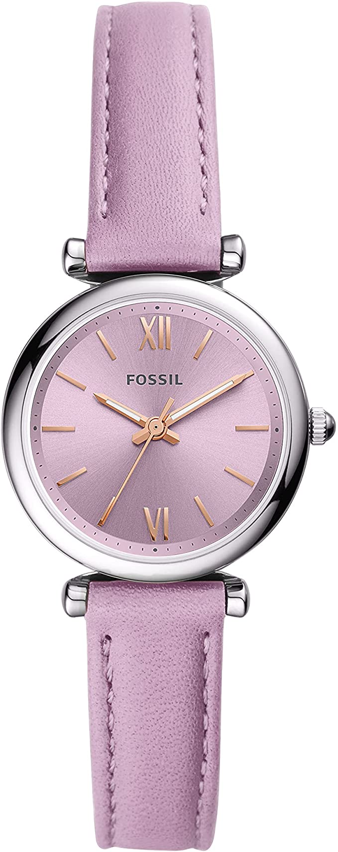 Fossil Women's Carlie Mini Stainless Steel and Leather Quartz Watch ...