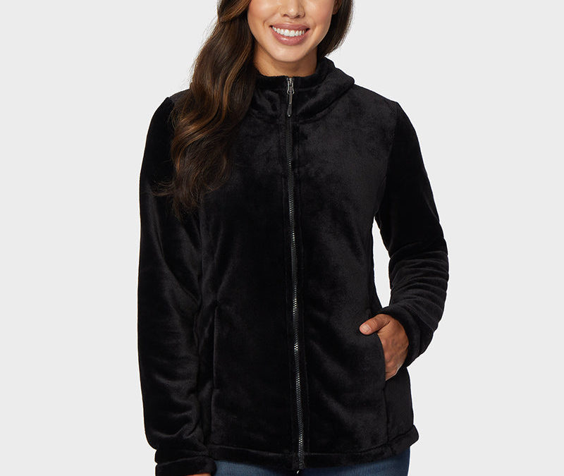 32 DEGREES Women's Plush Faux Fur Full Zip Jacket