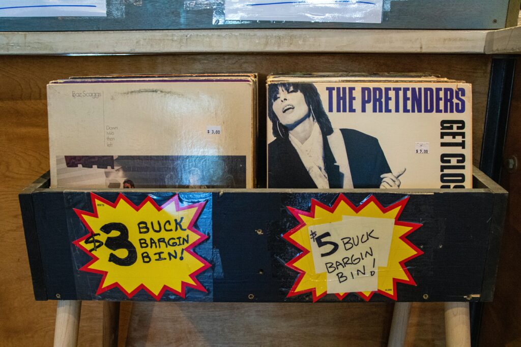 Pieces of vinyl sold as bargains.