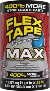 FLEX TAPE MAX 8″ x 25′ Clear Strong Rubberized Waterproof Tape